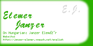 elemer janzer business card
